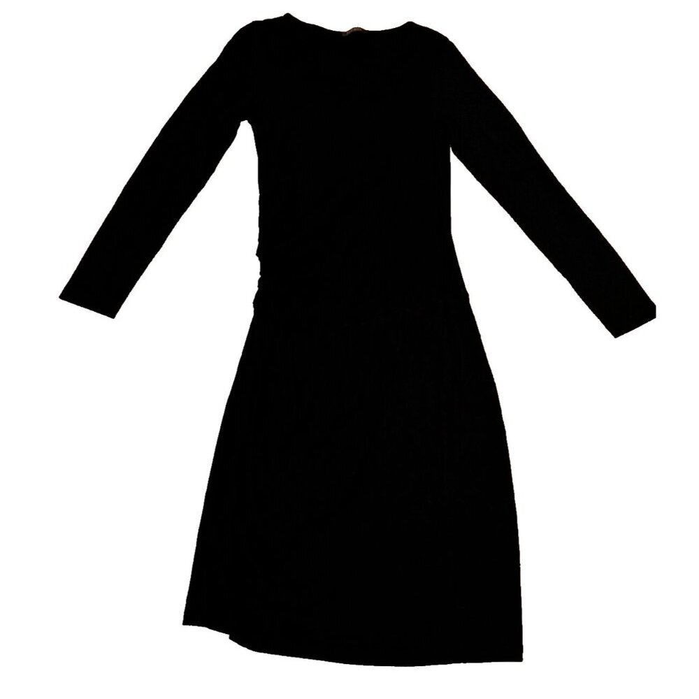 Peserico elastic stretchy ruched middle dress black classy dress size 42